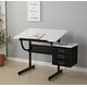 White adjustable drafting drawing table with stool and 3 drawers - Bed ...