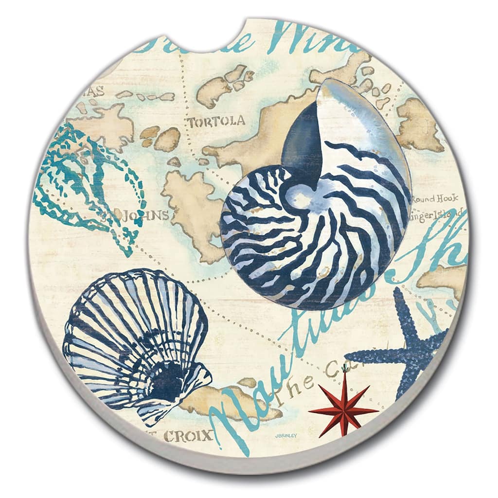 Absorbent Stone Car Coasters - Tradewinds - Set of 2 - 2.607