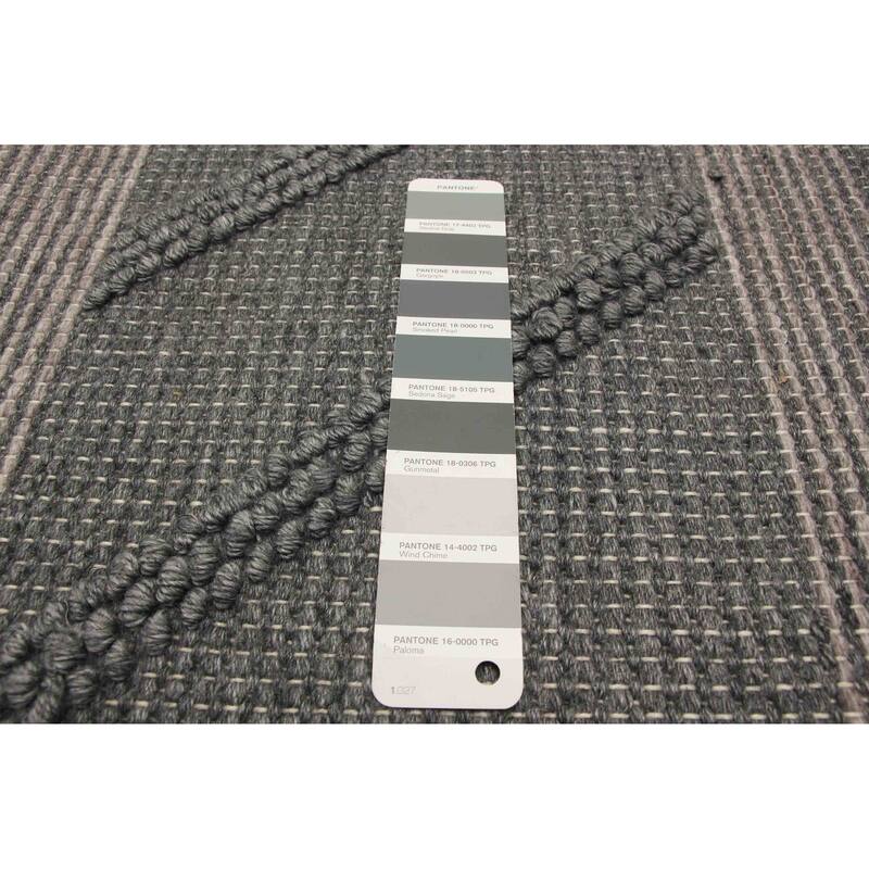 ECARPETGALLERY Braid weave Sienna Grey Wool Rug - 5'0 x 6'10