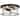2-Light Flush Mount Water Rippled Glass Ceiling Light with Metal Frame