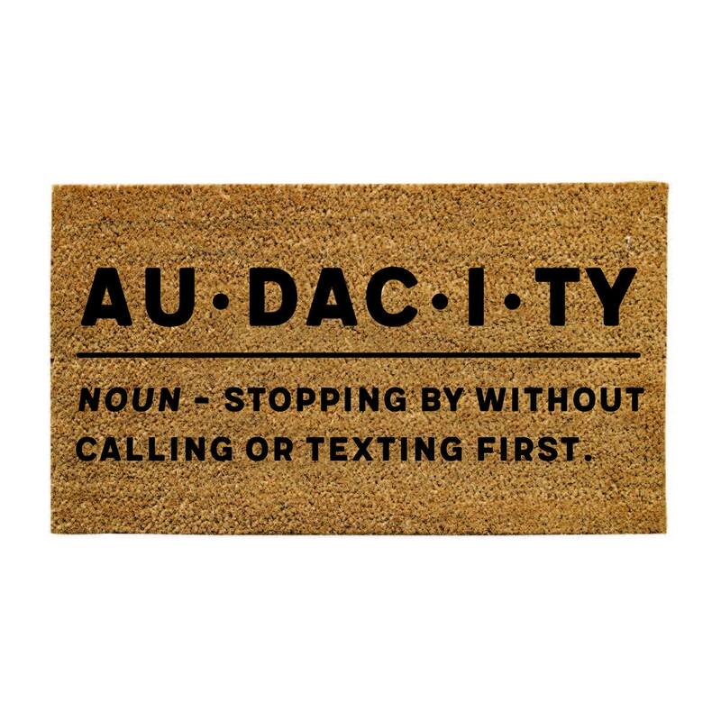 Black and Brown 16 in. x 28 in. Nature Coir Audacity Door Mat