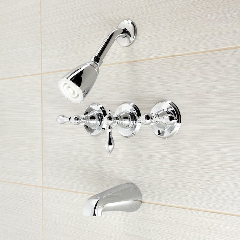 American Classic Three-Handle Tub and Shower Faucet