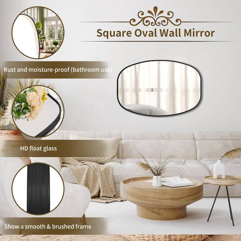 2 Pack Oval Mirror Vanity Decorative Wall Mirror
