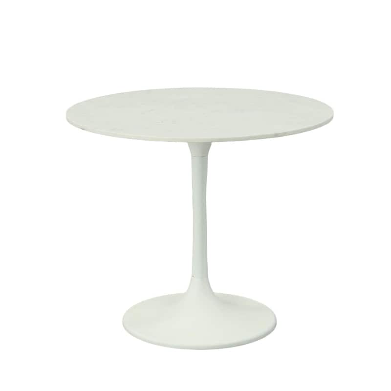 Marble Top Pedestal Dining Table - 36" - White