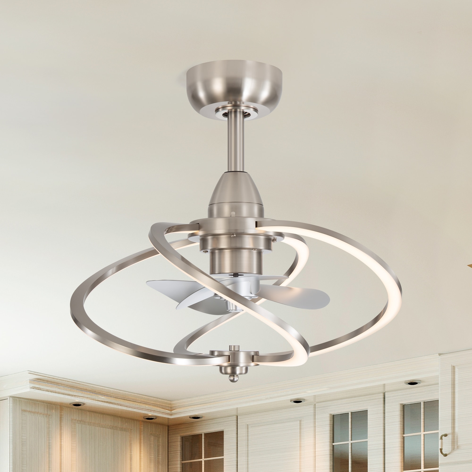 20-Inch Modern 3-Blade Ceiling Fan with Dimmable LED Light and Remote, Reversible 6-Speed DC Motor