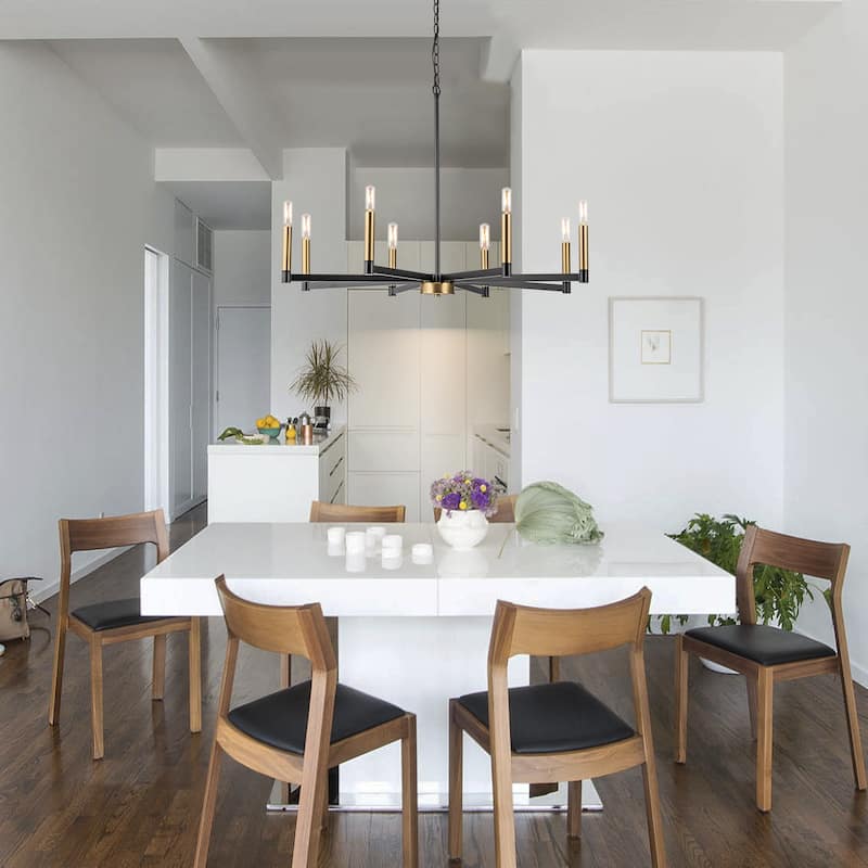 8-Light Classic Candle Chandelier Kitchen island Hanging Pendant for dining room