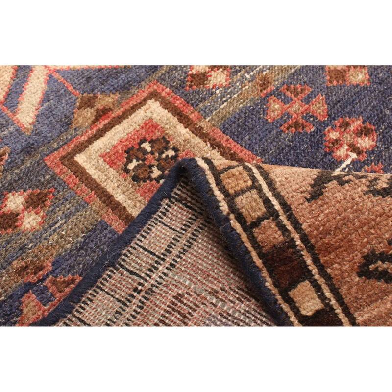 ECARPETGALLERY Hand-knotted Antalya Vintage Dark Navy Wool Rug - 2'7 x 6'0