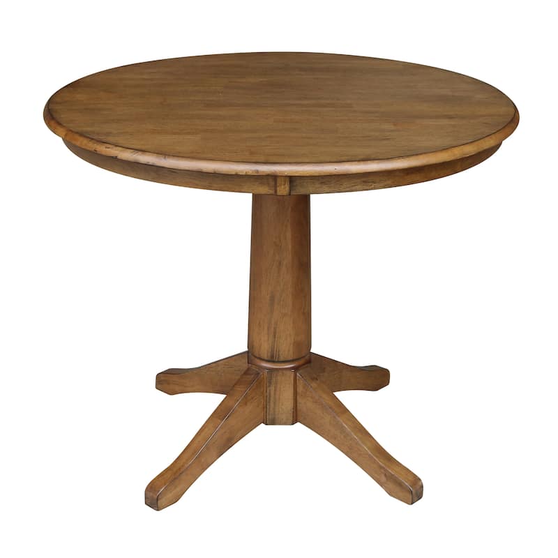 International Concepts Solid Wood 36" Round Pedestal Dining Table