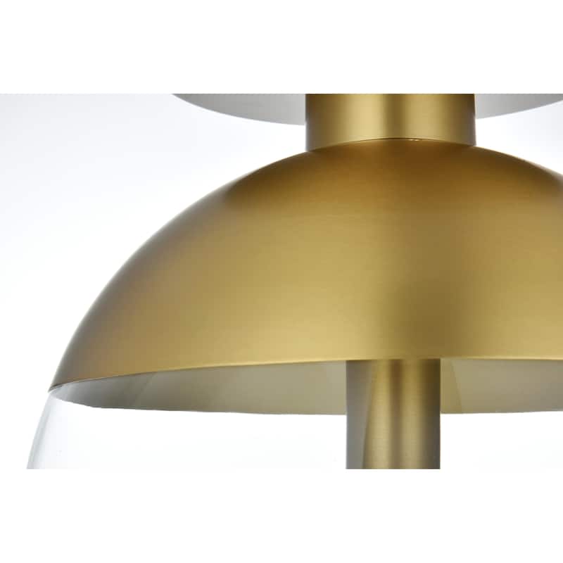 Mid-century Modern 1-light Flush Mount with Glass Orb Shade - N/A