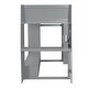 preview thumbnail 12 of 12, Wood Twin Size Gaming Loft Bed with Desk, Multi-storage Shelves, LED and a Hanging Clothes Rack, Gray