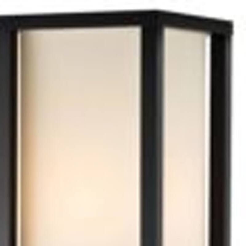Black and White Solid Wood Column Floor Lamp with Cotton Shade and Pull Chain - 11.5” x 11.5” x 72” (D x W x H)
