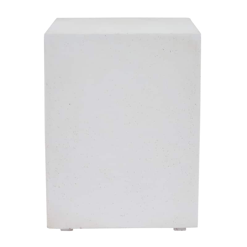 Christopher Knight Home - Camden 20.08''H Outdoor Minimalist Geometric MGO Side Table, Inverted Base & Layered Groove Design