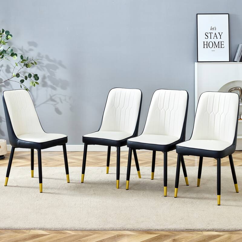 Modern Two-Tone PU Dining Chairs