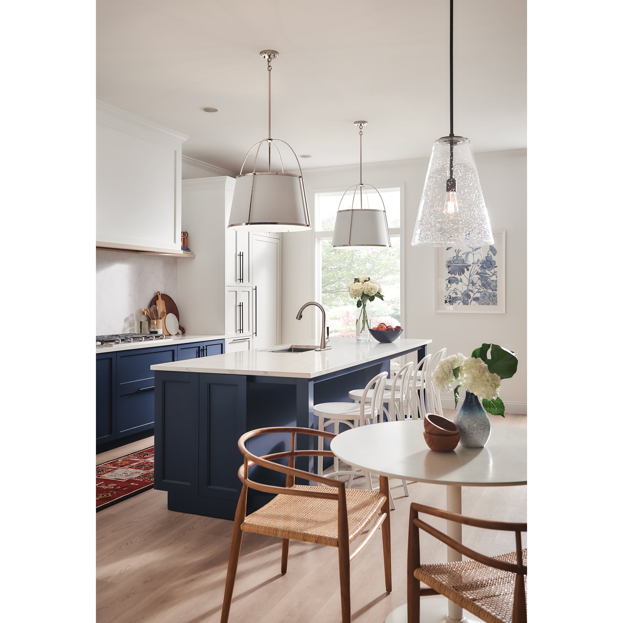 Clarke 4-Light Large Polished Nickel Pendant