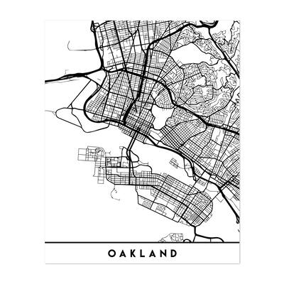 Oakland California Maps Coordinates Urban Art Print/Poster