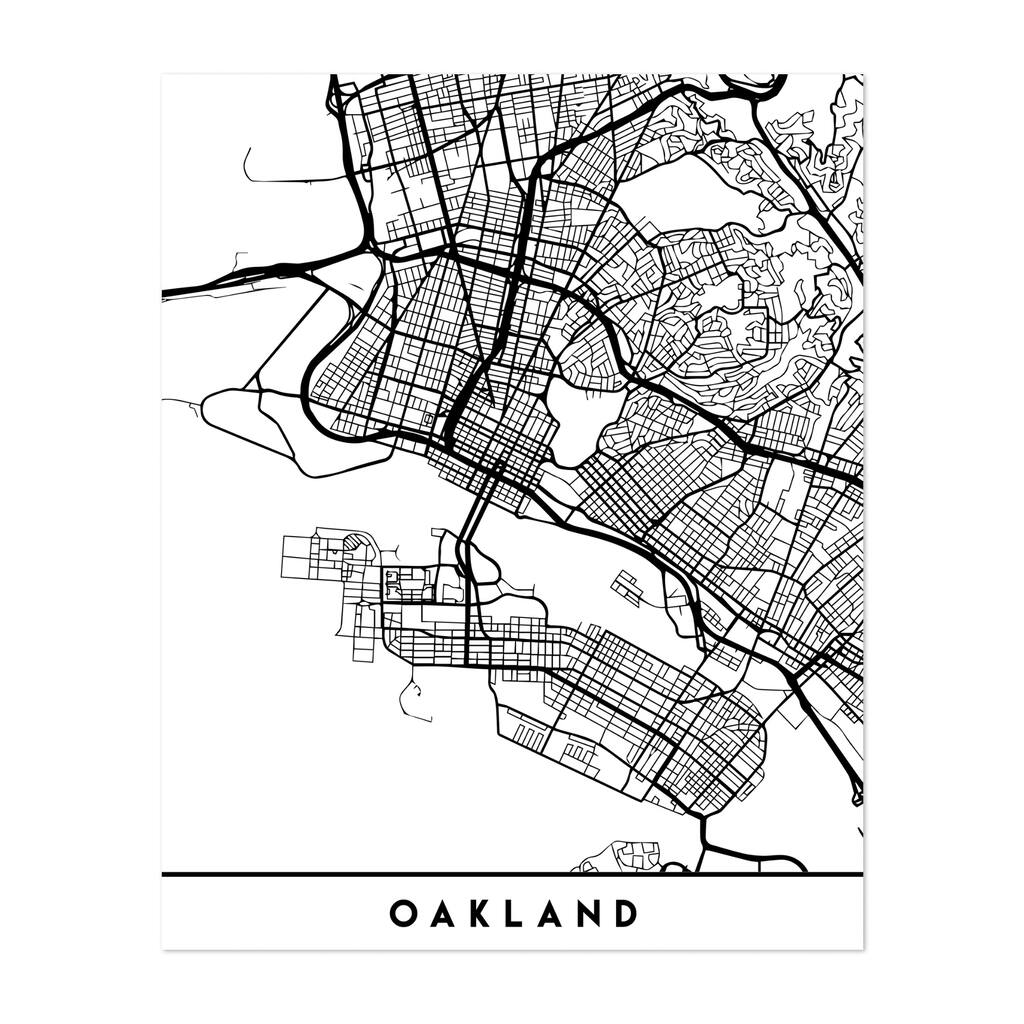 Oakland California Maps Coordinates Urban Art Print/Poster
