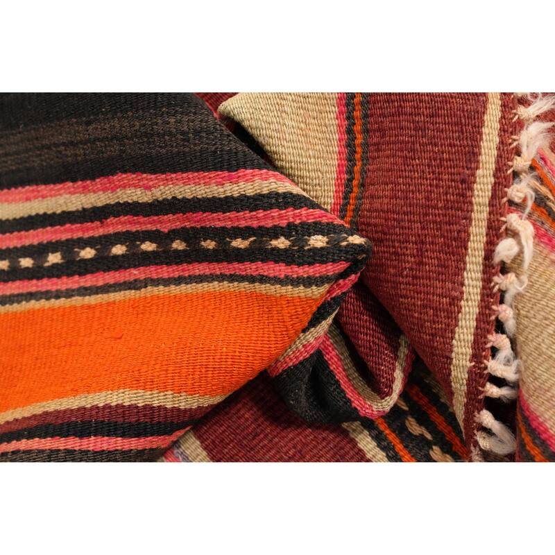 Hand Woven Oriental 100% Wool Carpet Southwestern Tribal Multi-Colored Kilim Area Rug - 5' 11'' X 4' 6''
