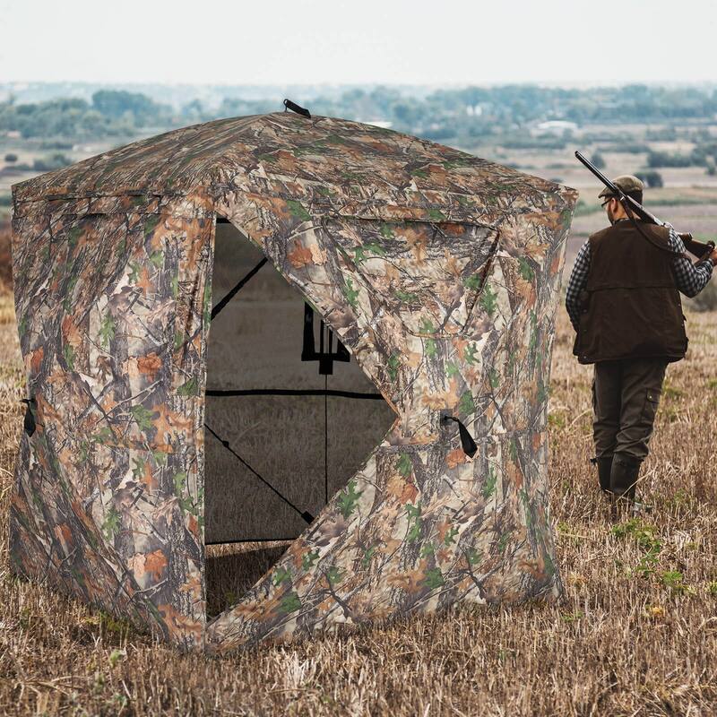 Costway 270° See Through Hunting Blind Tent, 2-3 Person Pop-Up Ground - See Details