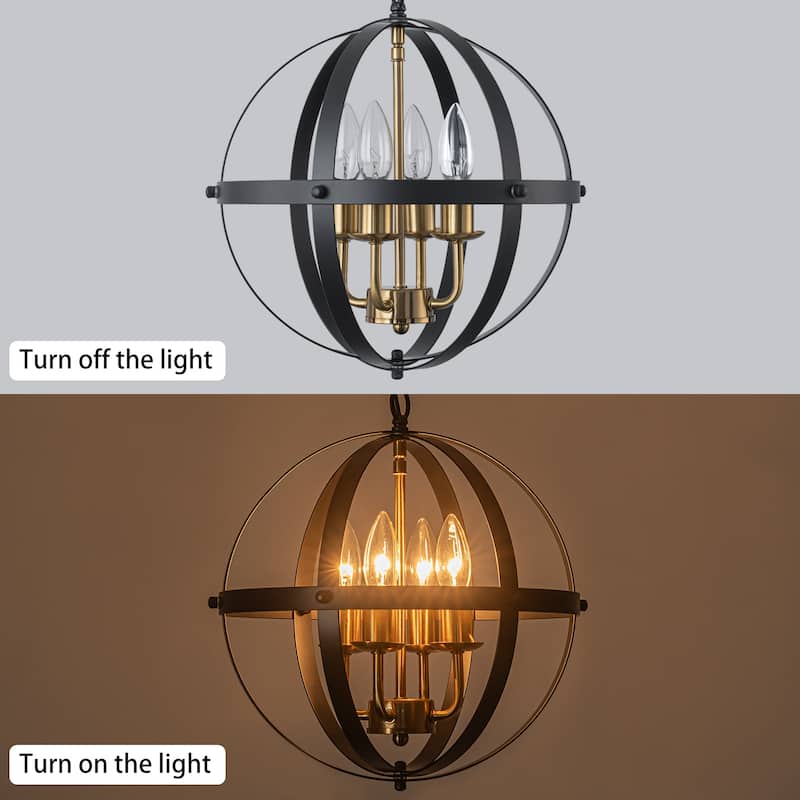 Starsky 6-Light 20.47inch Modern Farmhouse Globe Ceiling Lights Open Cage Chandelier
