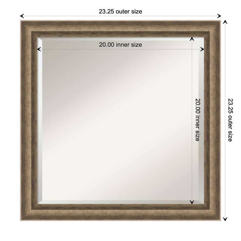 Angled Beveled Wood Framed Wall Mirror - Angled Bronze - Glass Size 20x20