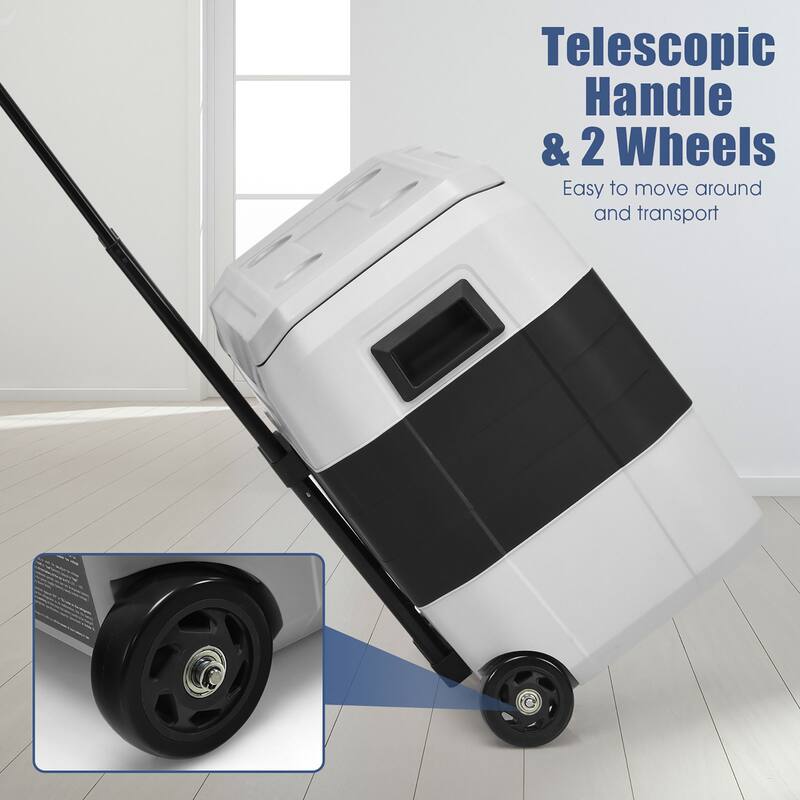 Costway 53 QT Portable Car Refrigerator Dual-Zone Car Cooler for RVs - See details