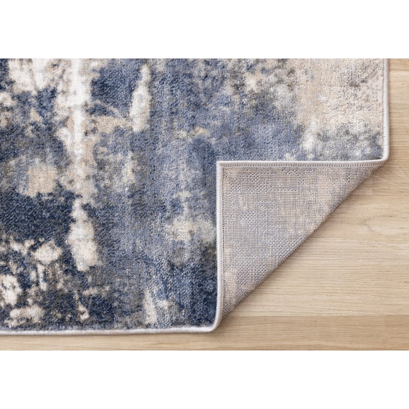 Leonardo Grey Blue Abstract Area Rug