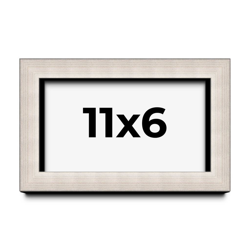 11x6 Shadow Box Frame Silver Real Wood Contemporary Shadowbox Display Frame UV Acrylic Front Acid Free Backing and Hardware