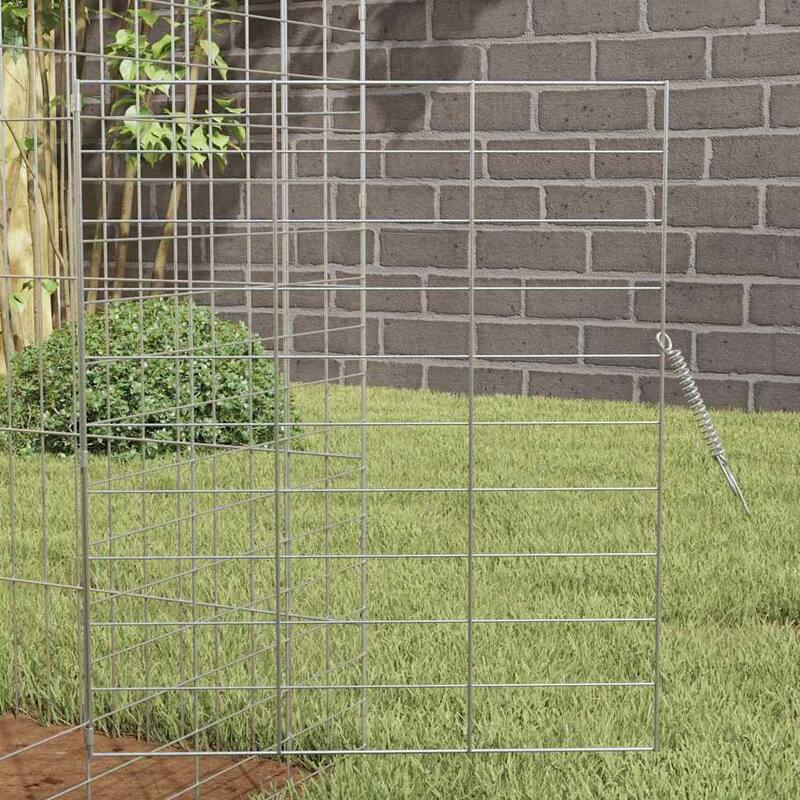 vidaXL Rabbit Cage Silver 400 x 78 x 78 cm Galvanised Steel