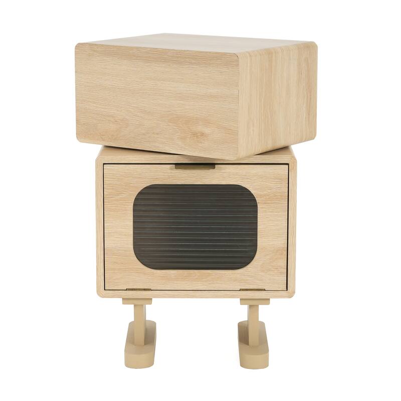 Natural Color MDF Storage Side Table