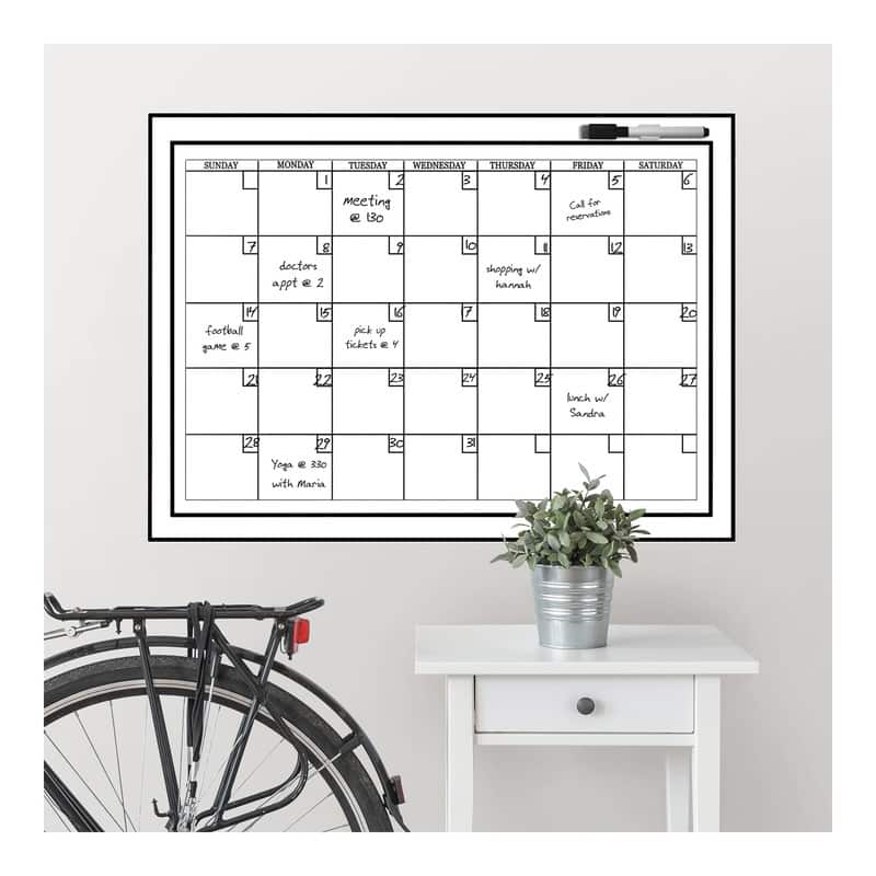 WallPops Large White Monthly Dry Erase Calendar Decal