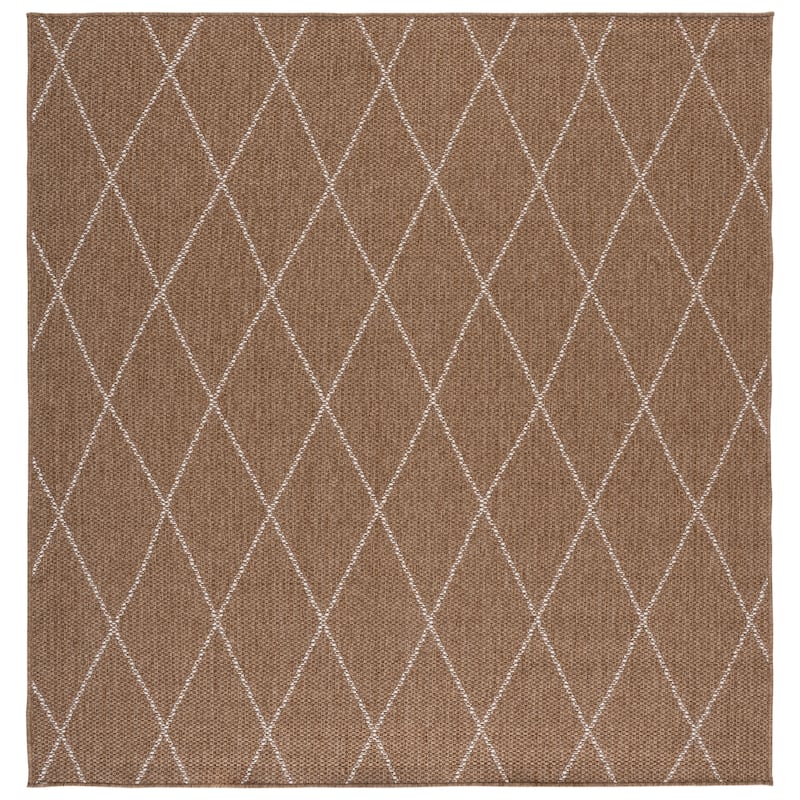 SAFAVIEH Sisal Performance Lottelore Washable Indoor/Outdoor Rug - Weather Resistant & Easy Cleaning - 6'7" Square - Natural/Ivory