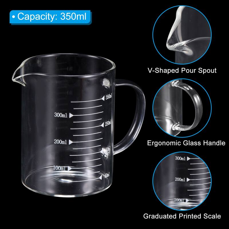 Glass Measuring Cup, 3.3 Borosilicate Glass for kitchen, Labs