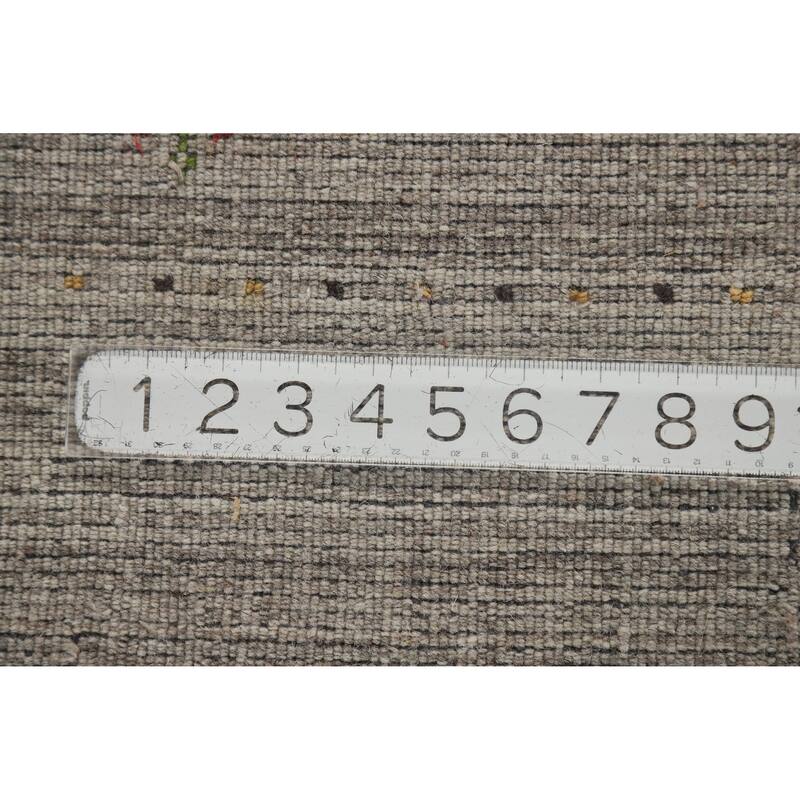 Hand Knotted Oriental 100% Wool Carpet Tribal Animal Pictorial Greys & Charcoal Gabbeh Area Rug - 9' 11'' X 7' 9''
