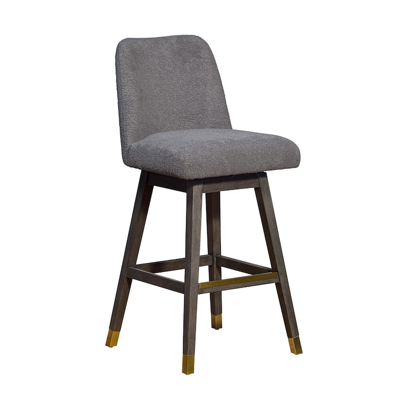 Amalie Upholstered Bar Stool, Swivel Counter Chair with Solid Wood Frame
