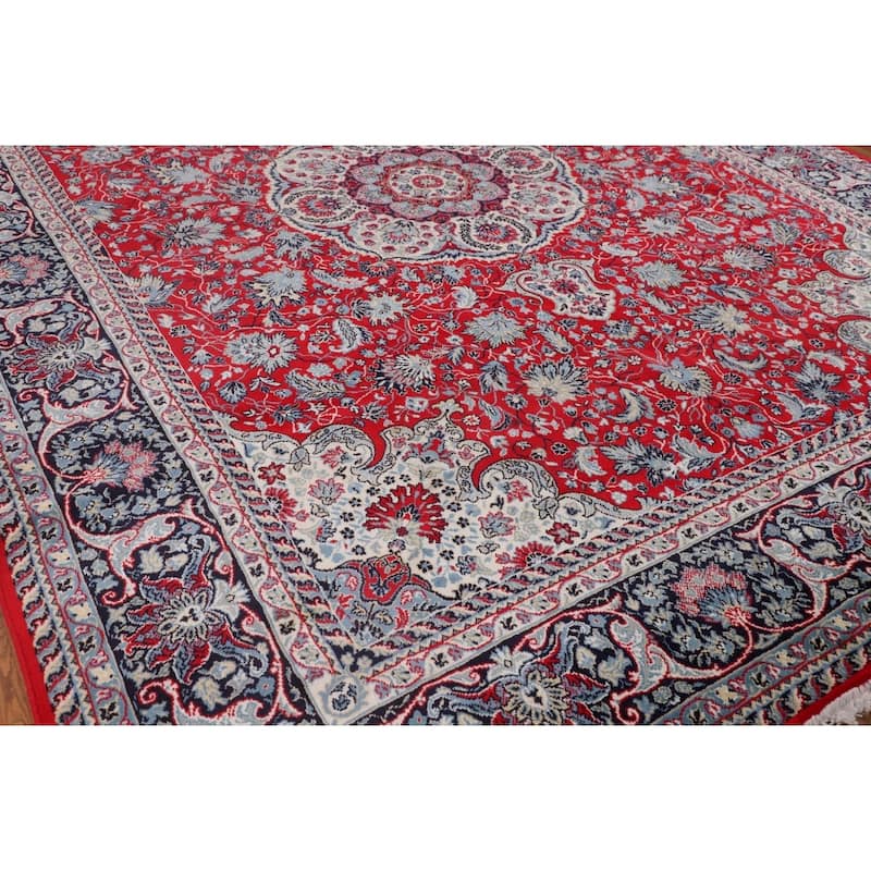 Floral Kashan Area Rug Machine Made Carpet - 9'7" x 12'6"