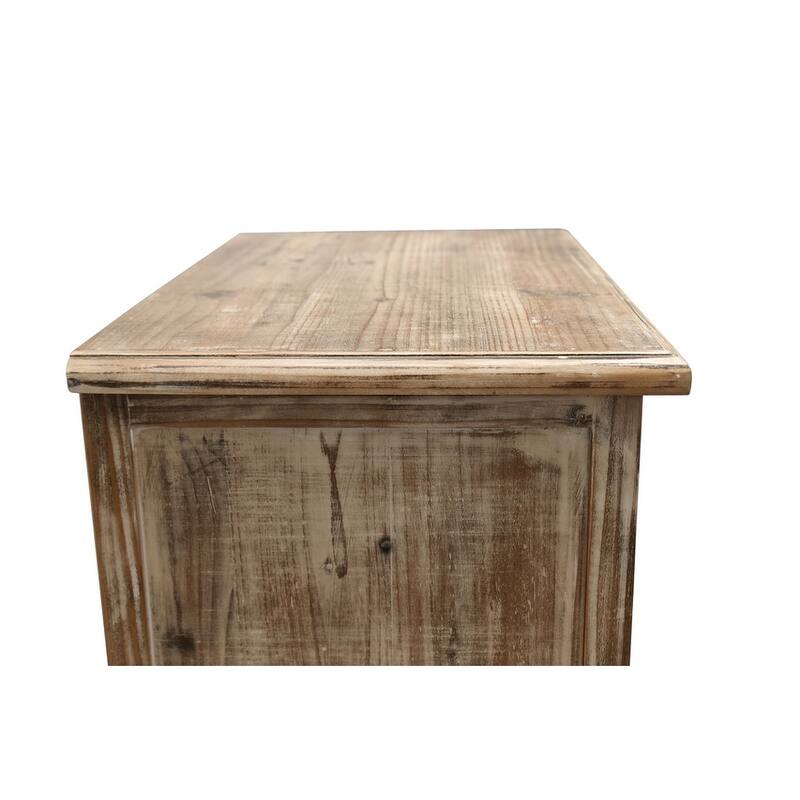 Rustic 50.79" Tall Wooden Accent Cabinet with Decorative Door and 3 Drawers