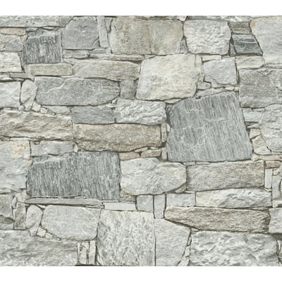 Lansing 20' L x 27" W Stone Peel and Stick Wallpaper