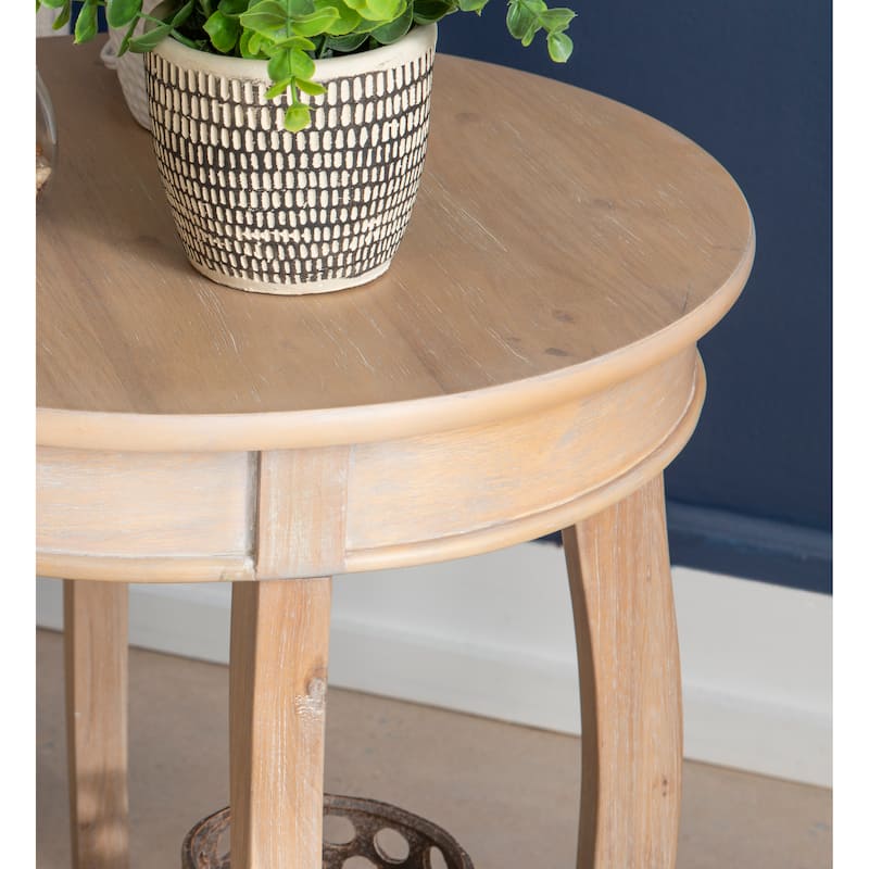 Ariana Natural Wooden Round End Table