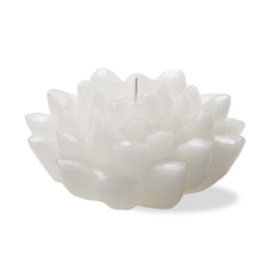 Blossom Flower Shaped Novelty Paraffin Wax Candle White Burn Time 2.5 hours