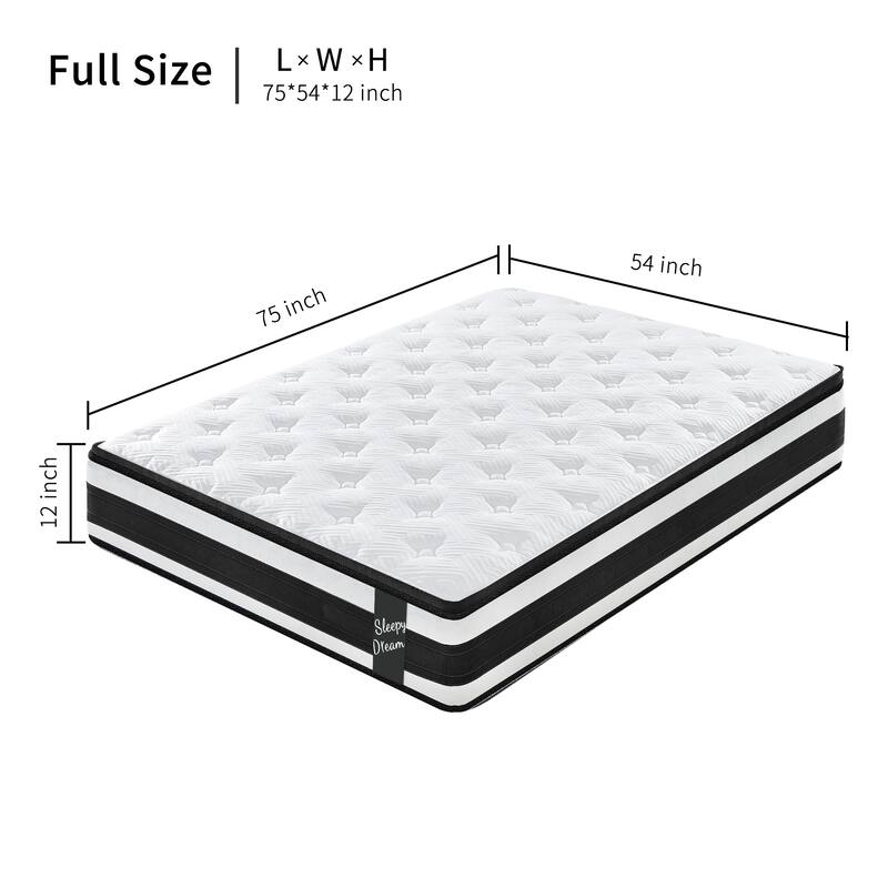 12 Inch Breathable Oeko-Tex 100 Memory Foam Sponge Individual Pocket Spring Mattress