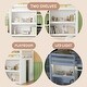 preview thumbnail 5 of 7, White Twin Size Kid Low Loft Bed with Two-Tier Shelves and LED Light