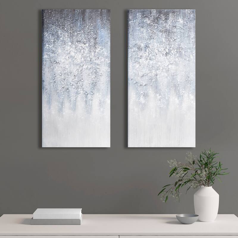 Madison Park Winter Glaze Heavily Embellished 2-piece Canvas Wall Art Set
