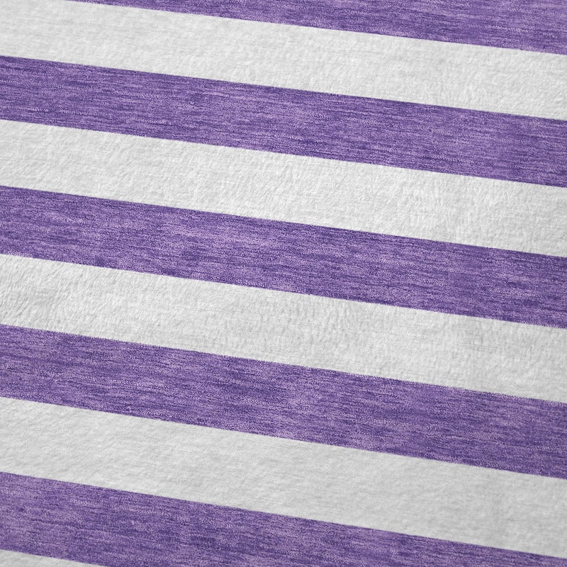 Premium Machine Washable Modern Stripes Sherpa Throw Blanket