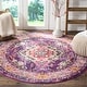 preview thumbnail 36 of 161, SAFAVIEH Monaco Lillie Boho Medallion Distressed Area Rug 5' Round - Violet/Fuchsia