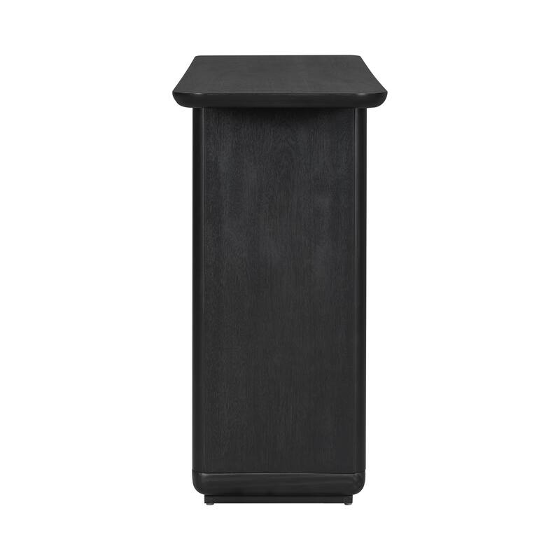 Elegant Console Table with Curved Corners, Side Table Corridor Table Hallway Table with Bottom Shelf