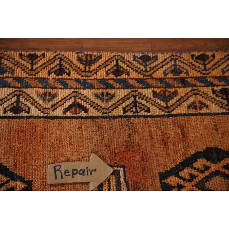 Geometric Qashqai Persian Antique Area Rug Handmade Wool Carpet - 4'5"x 8'0"