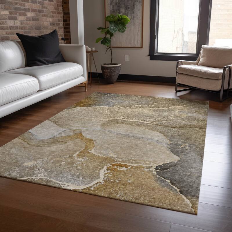 Nane Unique Abstract Weather Resistant Timeless Fusion Runner Outdoor Rug