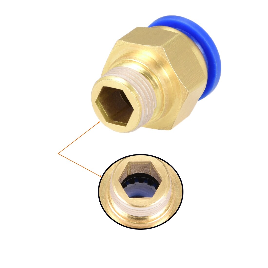 2pcs 3//8 Male Thread to 3//8 Tube Quick Connect Push Fit