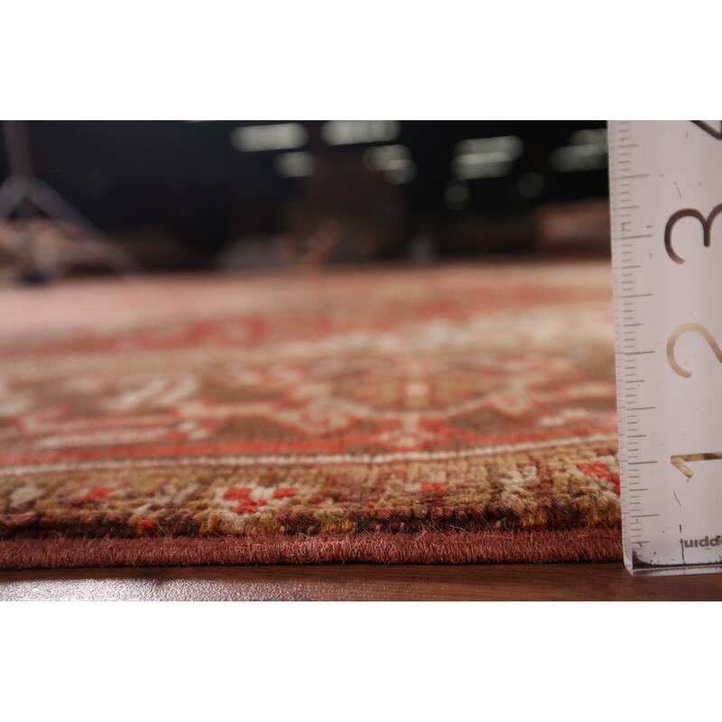 Geometric Red Heriz Persian Vintage Area Rug Handmade Wool Carpet - 6'11"x 9'10"