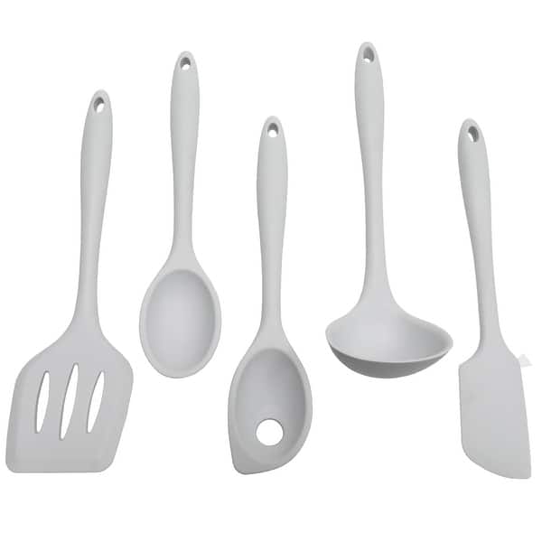 GRAY - Chef Craft 5 Piece Premium Silicone Kitchen Tool and Utensil Set